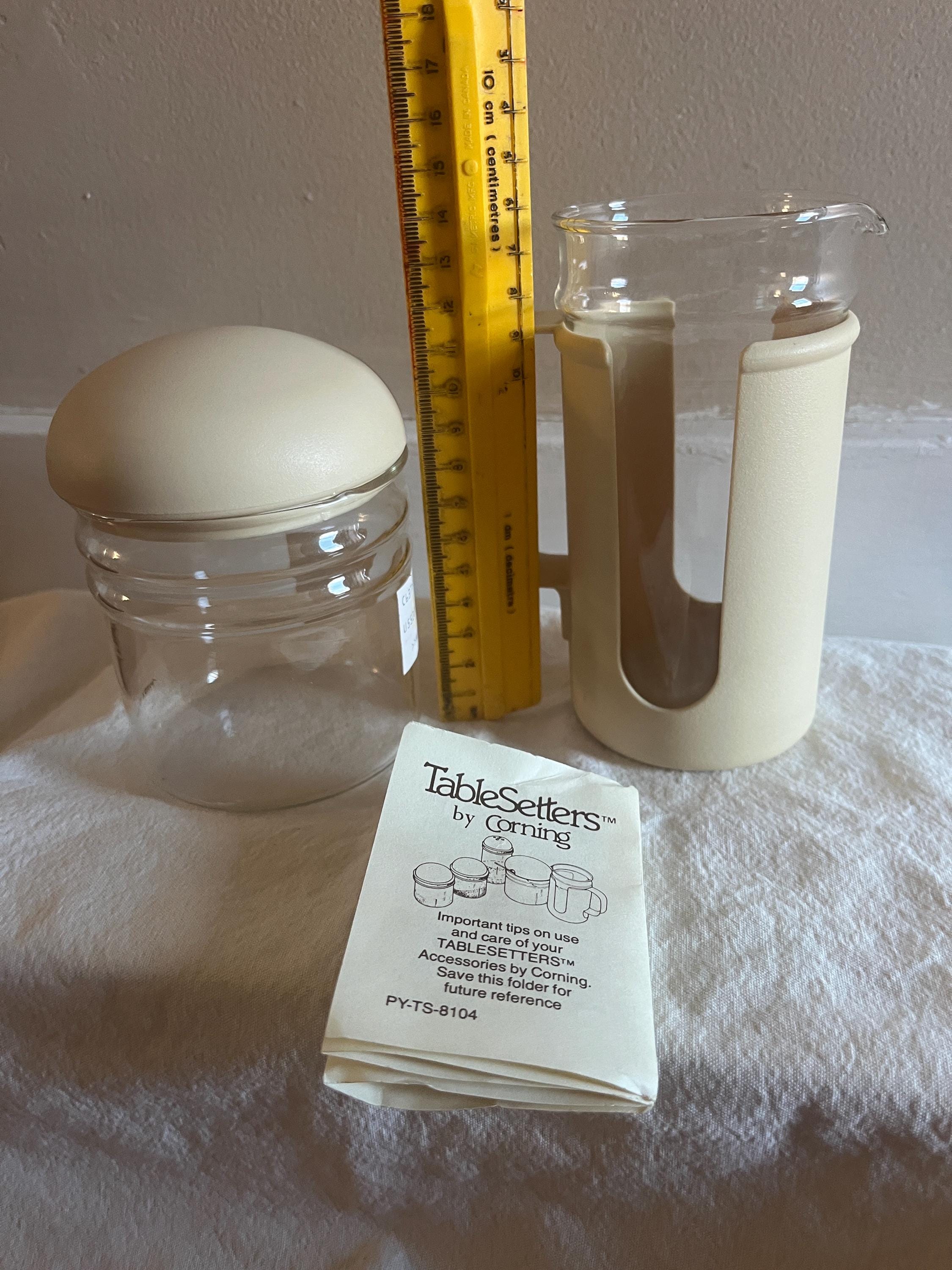Glass Setter Vintage Corning Cream and Sugar Set Glass/plastic Table Setters - Etsy UK