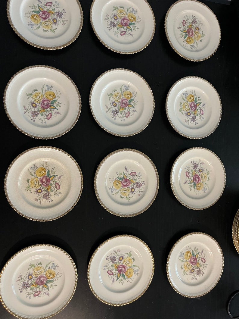 Vintage 1960s Bone China Dessert Plates Breath Ospring Etsy