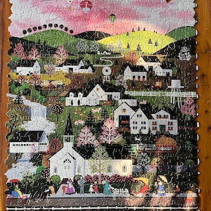 Vintage Cork Jigsaw Puzzle Jane Wooster Scott 500 piece puzzle “ The Christening”  one piece missing