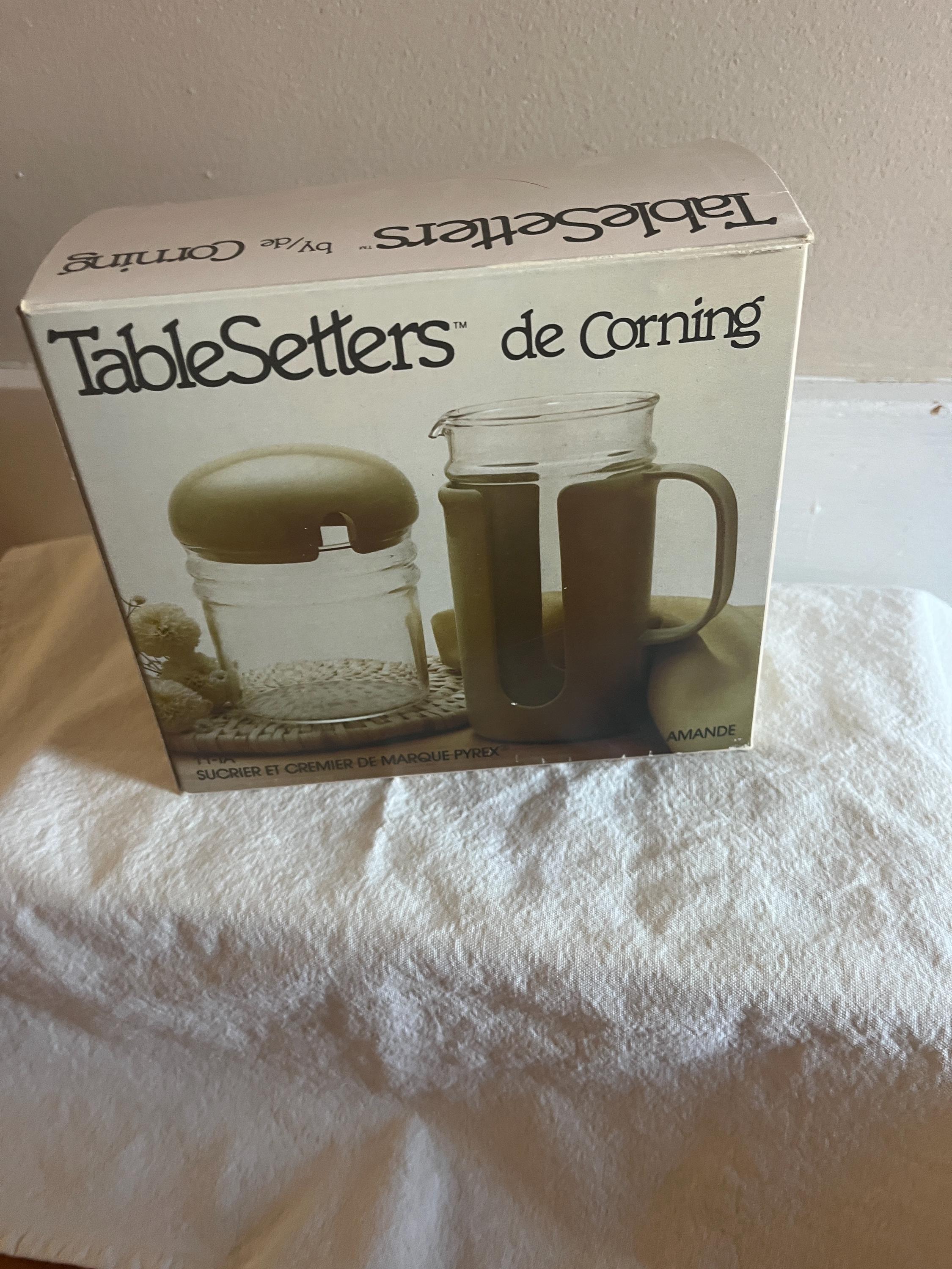 Glass Setter Vintage Corning Cream and Sugar Set Glass/plastic Table Setters - Etsy UK
