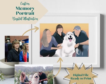 Custom Memory Portrait Digital Illustration (Digital File)