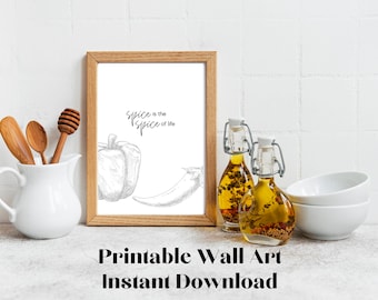 Minimalist Kitchen Wall Art: Spice is the Spice of Life