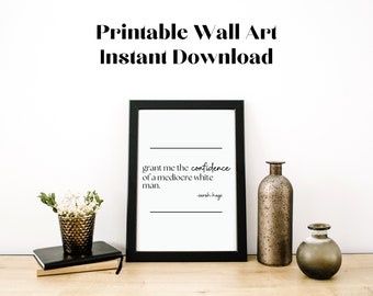 Minimalistische Wandkunst Zitat: Vertrauen eines mittelmäßigen weißen Mannes