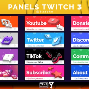 | 3D-Symbole-Paket 12 Twitch-Panels