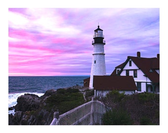 Portland Head Light At Sunrise | Lighthouse Photo Print | Fine Art Photograph