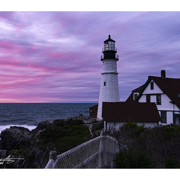 Portland Head Light At Sunrise | Lighthouse Photo Print | Fine Art Photograph