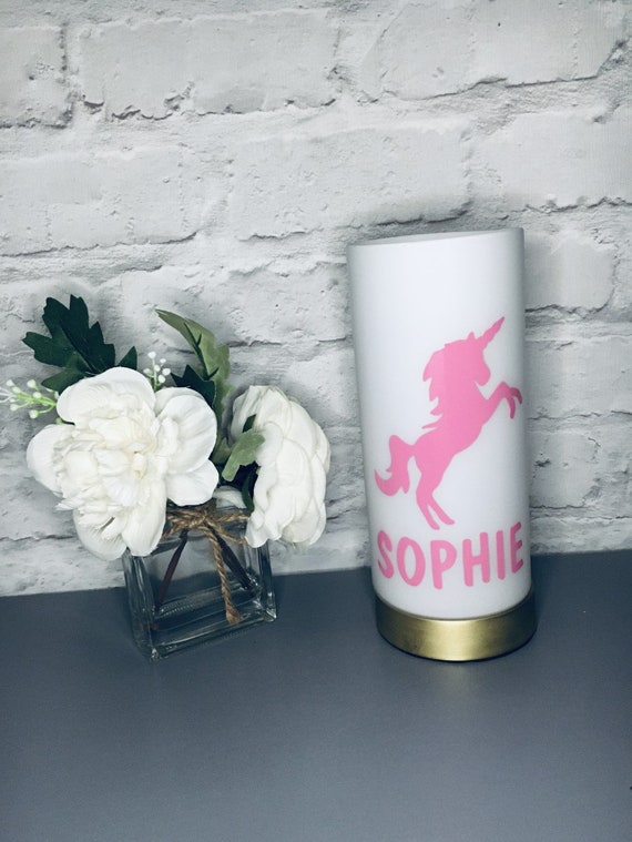 Kids Unicorn Bedroom Lamp, Kids Unicorn Light, Personalised