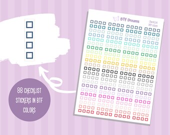 88 Checklist Planner Stickers, Erin Condren, Happy Planner, Bullet Journal