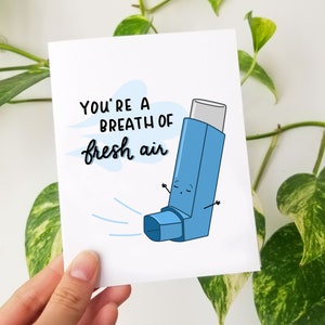 Eres un soplo de aire fresco / Tarjeta de felicitación médica divertida, Tarjeta del Día de San Valentín, Perfecta para farmacéutico, médico, enfermeras, Tarjeta de humor médico