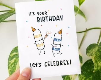 Let&#39;s Celebrex Birthday | Funny Medical Greeting Card, Birthday Card, Perfect for Pharmacy, Doctor, Nurse, Capsule, BDay, Medical Humor Card