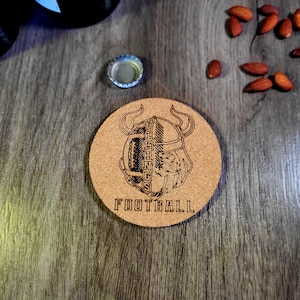 Vikings coaster/ custom coaster/ Vikings football/ football coaster/ engraved coaster/ man cave coaster/ personalized coaster