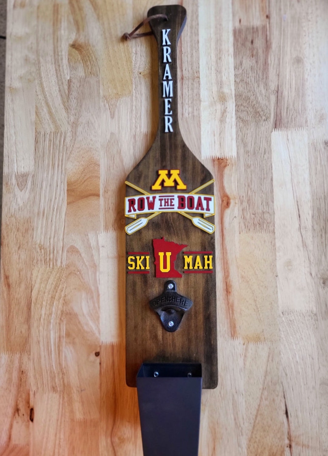 Customizable Bottle Opener/ Row the Boat/ Wooden Paddle Bottle Opener
