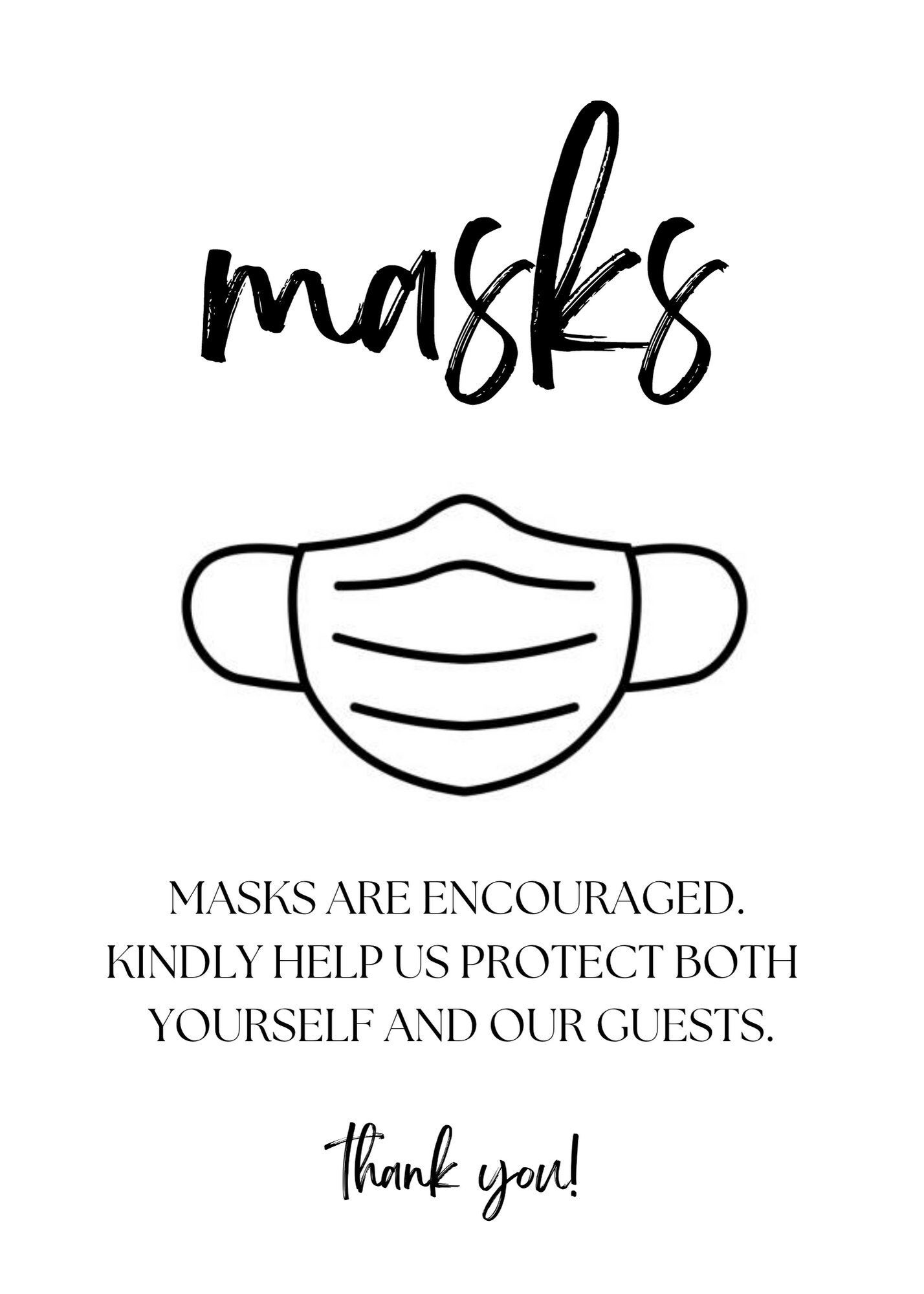 Printable Mask Sign | Etsy