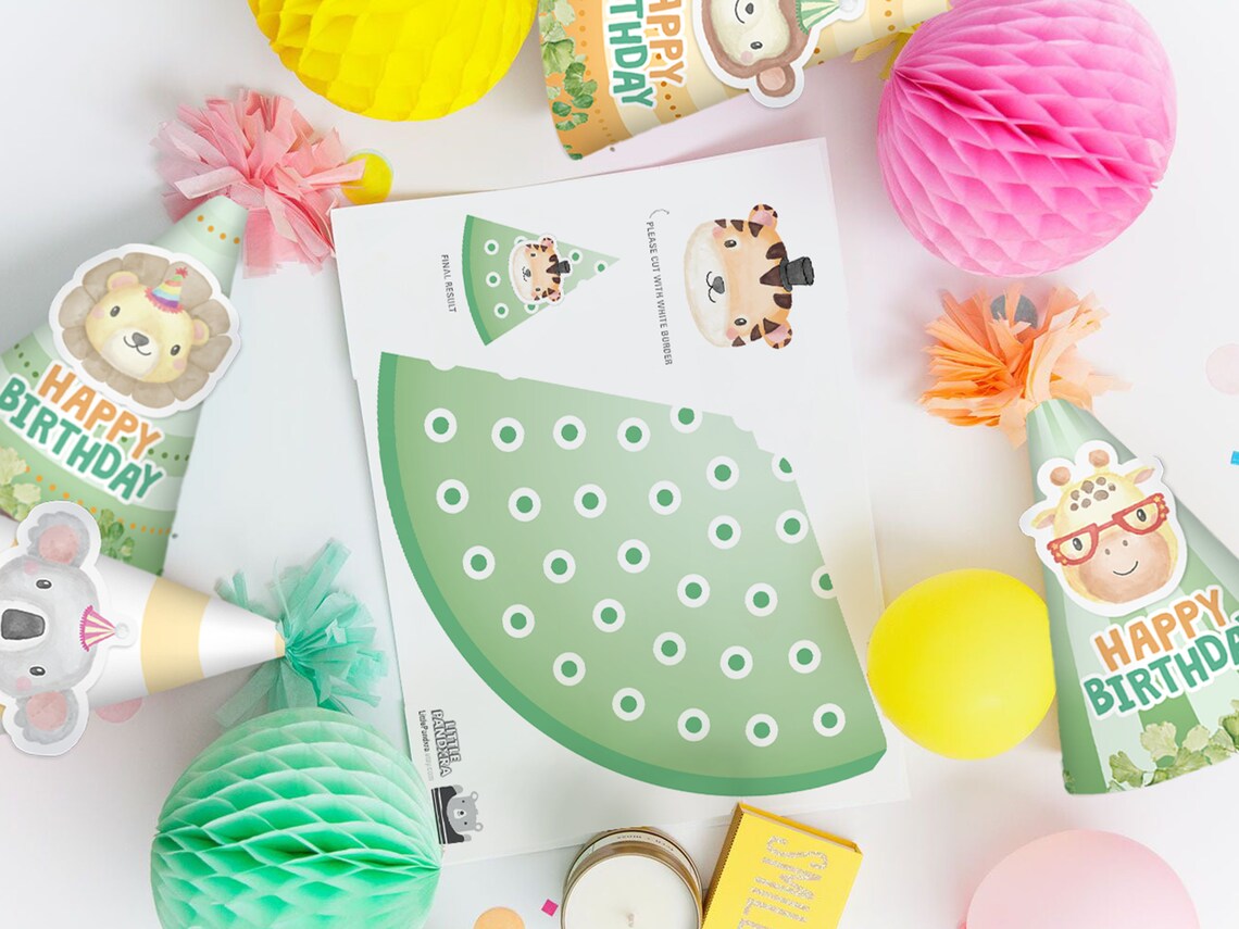 Printable Animals Party Hats Jungle Animals Safari Zoo Etsy