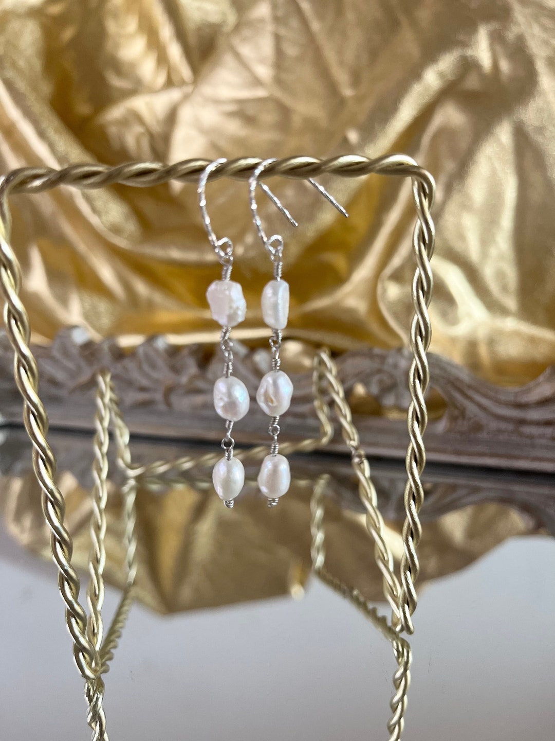 Theia Jewelry Three Tier Drop Earrings Mother of Pearl main image 0