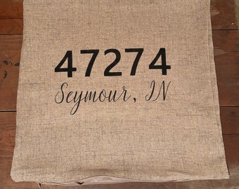 READY TO SHIP Zip Code Pillowcase