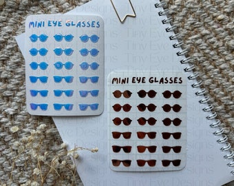 Mini Eyeglasses Vinyl Sticker Sheet - Planner Stickers