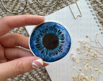 Blue Watercolor Eye Sticker - Waterproof Laptop Sticker, Unique Art