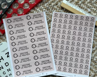 Custom Optometry Equipment Labels, Personalized Name Stickers for Optometry Students