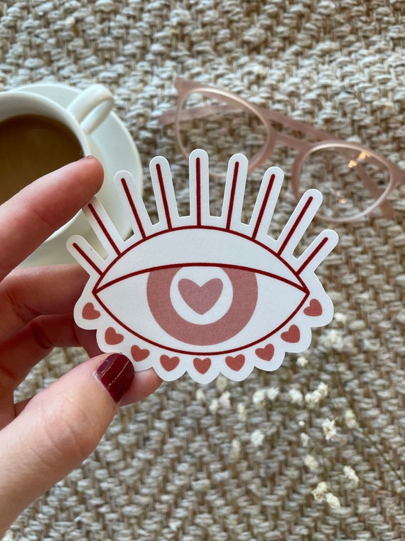 Heart Boho Evil Eye Sticker