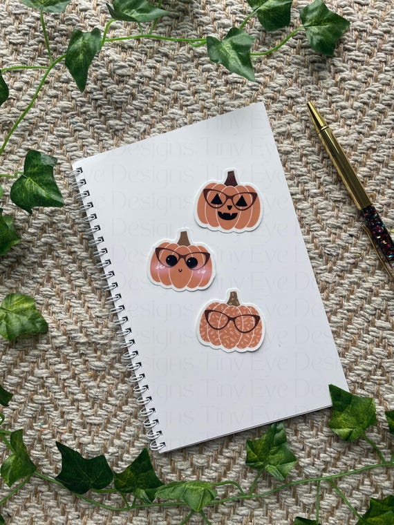 Cute Pumpkin Stickers Bundle Optometry Gift ideas Student Optometry Ophthalmology Optician Technician Graduate Vinyl Laminated Laptop