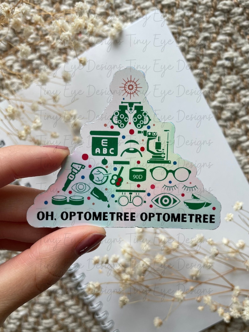 Optometry Christmas Tree Eyeglasses Pun Joke Sticker Eyes Optometry