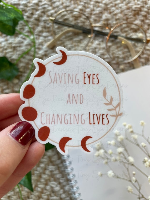 Boho Changing Lives Sticker Optometry Gift ideas Student Optometry Ophthalmology Optician Technician Graduate Vinyl Laminated Laptop moon