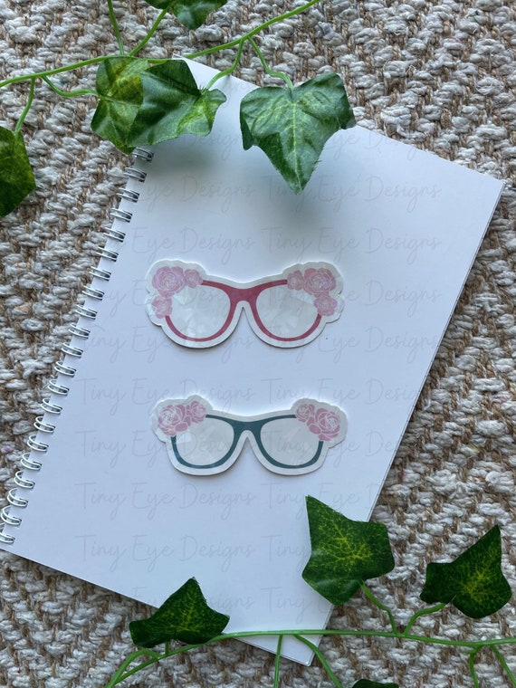 Rose Glasses Holographic Sticker laminated Optometry Student Optometrist Optician Vinyl water resistant Valentine's Day Galentine Eyeglasses