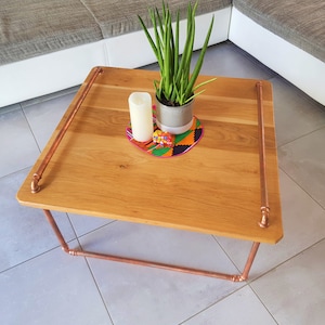 ARSO - Coffee table in solid oak and copper