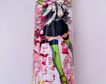 Mitsuri inspired demon slayer anime 20oz skinny tumbler Hot & Cold Drinks - slide Lid + Straw