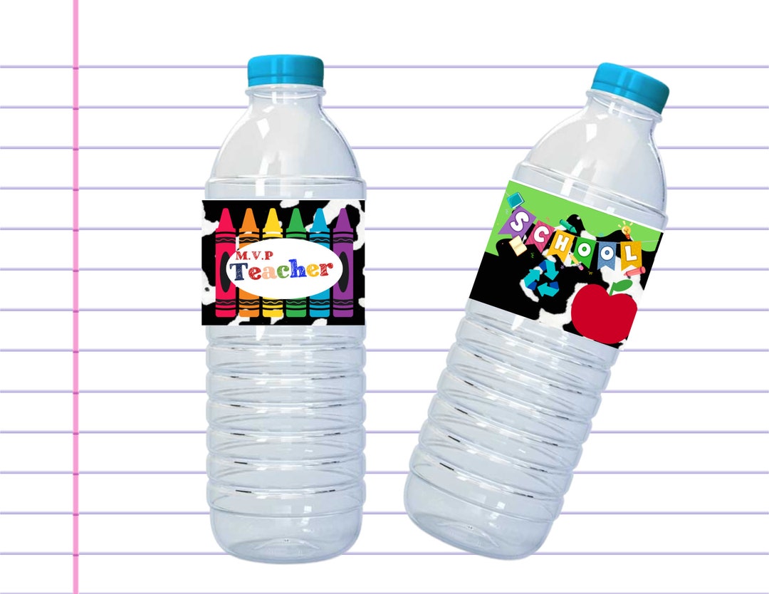 Teacher Appreciation Water Bottle Label, Template Etsy