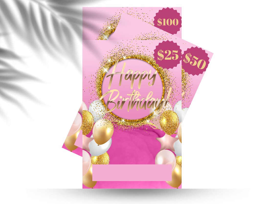 Gift Card, Printable Birthday Money Card - Etsy