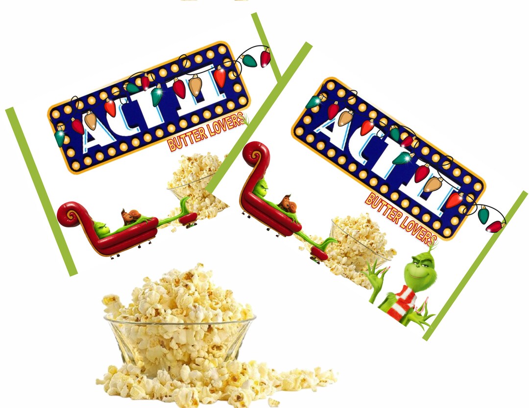 Christmas Popcorn Template, Grinchmas Popcorn Template - Etsy