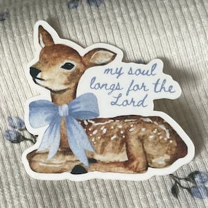 As the Deer Christian Sticker | Psalm 42 Bible Verse Hymn | Cottage Core Vintage Aesthetic | Journal Stickers | Religious Gifts | Faith Gift