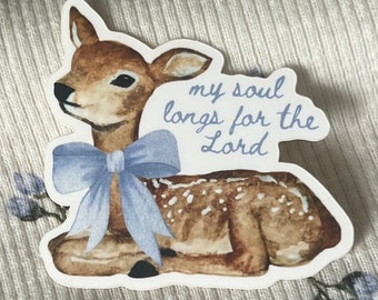 As the Deer Christian Sticker | Psalm 42 Bible Verse Hymn | Cottage Core Vintage Aesthetic | Journal Stickers | Religious Gifts | Faith Gift