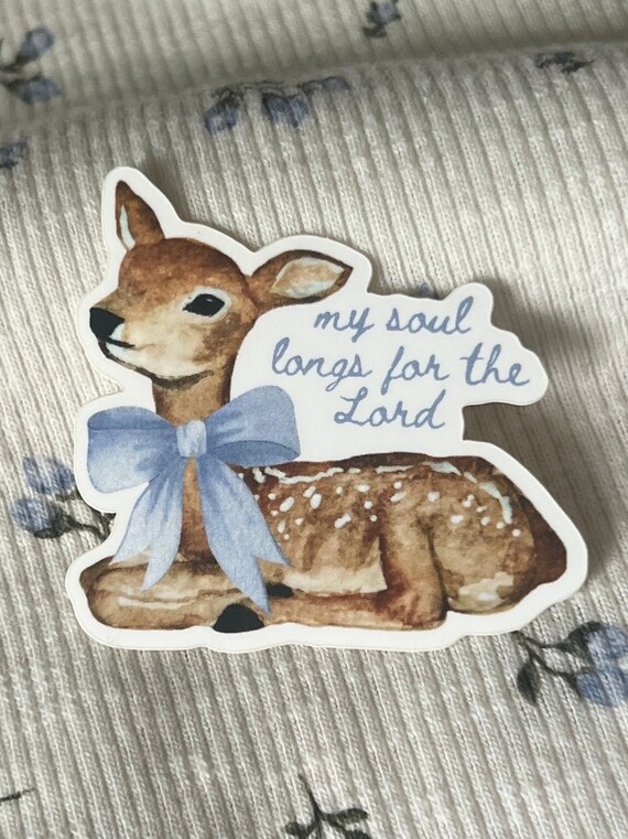As the Deer Christian Sticker | Psalm 42 Bible Verse Hymn | Cottage Core Vintage Aesthetic | Journal Stickers | Religious Gifts | Faith Gift