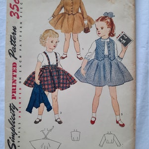 Vintage Simplicity Pattern 3992. Child&#39;s Skirt, Jacket and Weskit. Size 3, Uncut and Factory Folded.