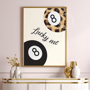 Lucky Me 8 Ball Wall Print Leopard 8 Ball Print