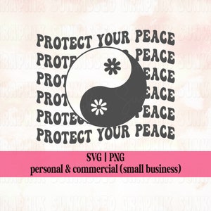 Proteja su paz De moda Svg Y2k Svg Camisa estética Svg Archivos para Cricut Silhouette Quote Hoodie Svg para camisas Licencia comercial