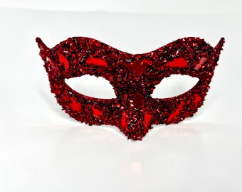 Red MaKara Masquerade Mirror Mask (Regular Size)