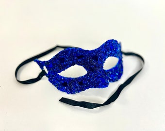 Blue MaKara Masquerade Mirror Mask, Regular Size.