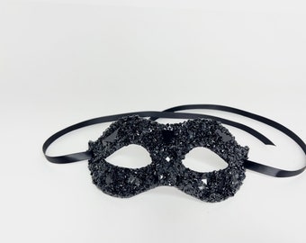 Black MaKara Masquerade Mirror Mask. ( Unisex/Regular Size)