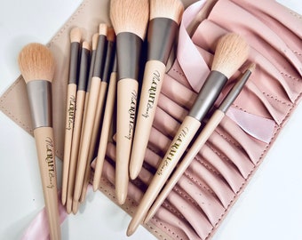 Pink blush makeup brushes, 11 brushes, high quality.