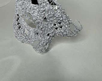 White MaKara Mirror Mask Phantom of the Opera version