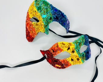 Rainbow Makara Mirror Mask, Couple Edition. ( Phantom of the Opera and Regular)