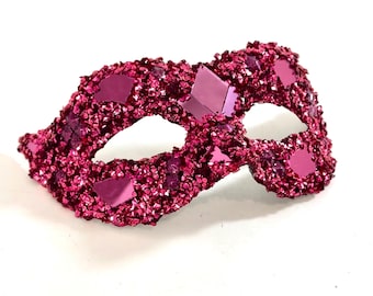 Hot Pink MaKara Masquerade Mirror Mask (Regular Size)