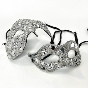 MaKara Mirror Mask, couple edition, crushed shiny stone finish. With Comfort Plus. Elastic Band and Holding Stick optional.