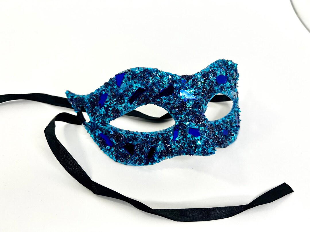 Light Blue Makara Masquerade Mirror Mask Available in Different — free download