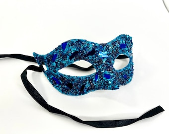 Light Blue- MaKara Masquerade Mirror Mask (Unisex/Regular Size)