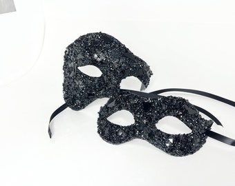 Black MaKara Mirror Mask, couple edition, Phantom of the Opera and regular mask.